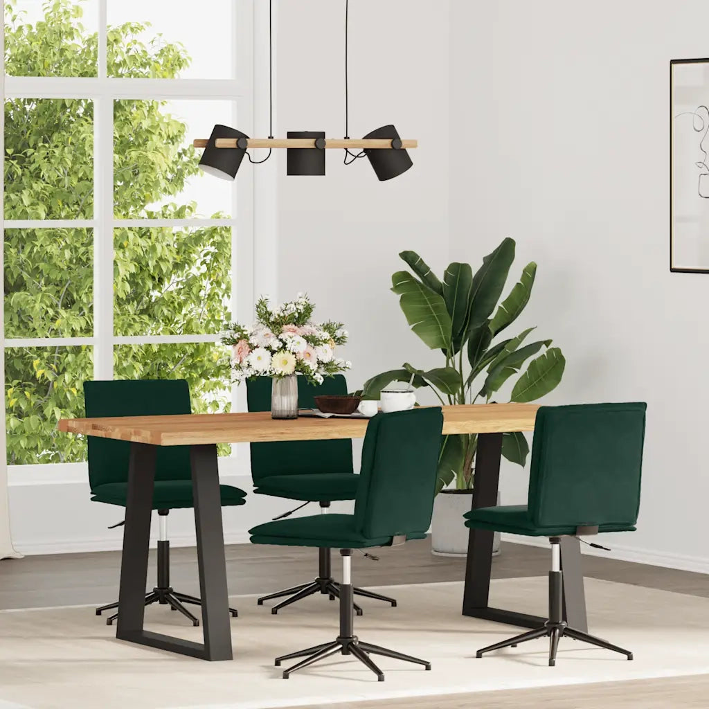 Sedie da Pranzo 4 pz Verde Scuro in Velluto 3315639