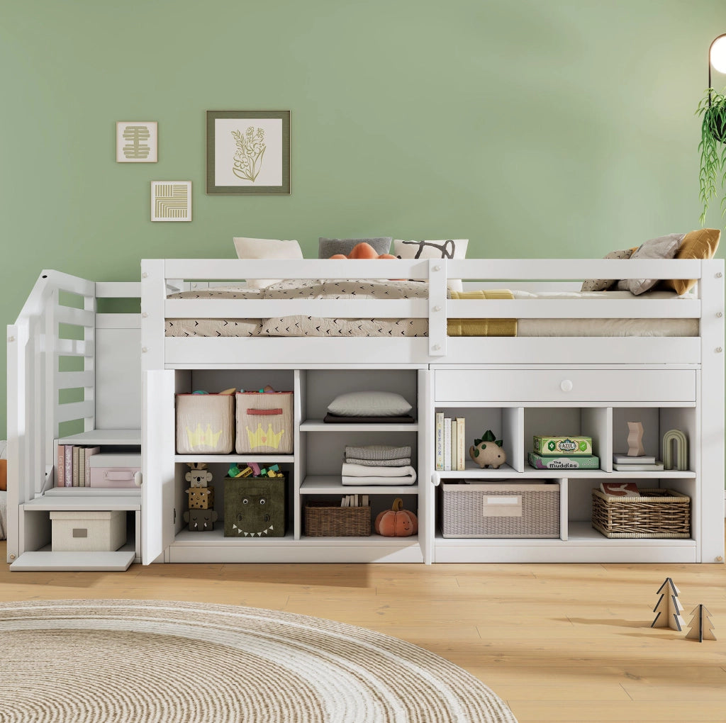 Letto multifunzione per bambini 90x200 cm bianco