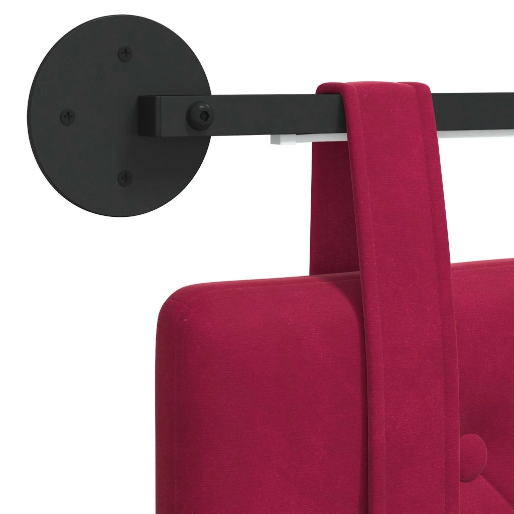 Testiera | Testata sospesa Con luce LED Rosso Vino Velluto