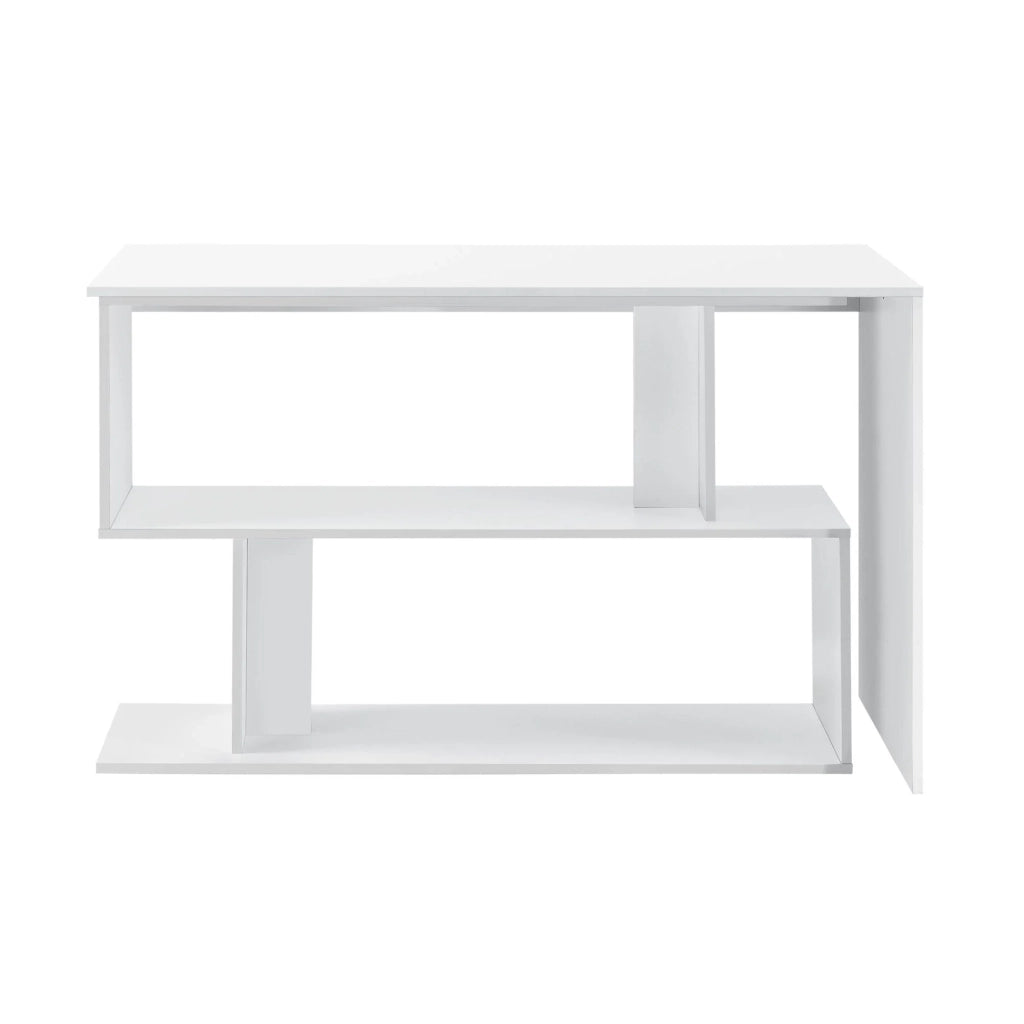 Scrivania estraibile di design con ripiano prolunga angolare pannello di particelle rivestito in melaminico 77 x 120 x 50 cm bianco 03_0004707