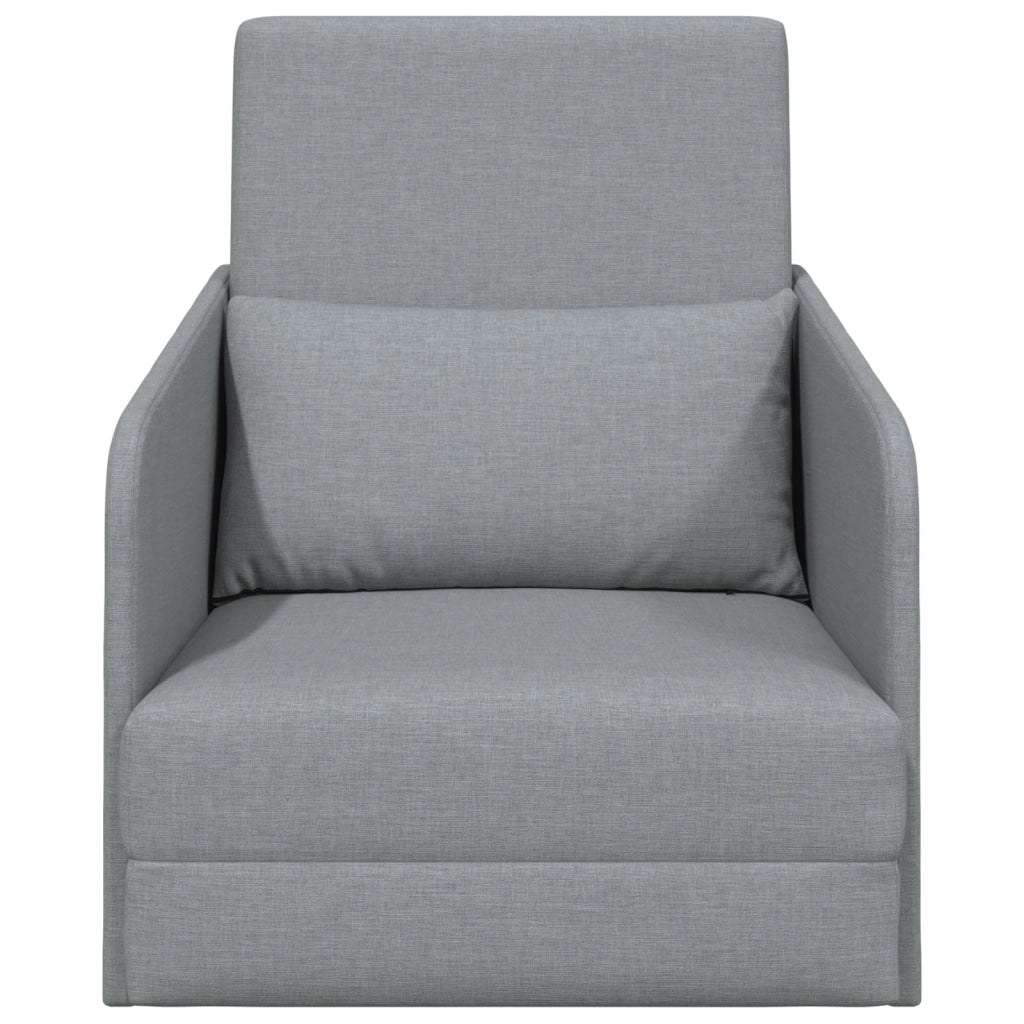Divano Letto a Pavimento 2-in-1 Grigio Chiaro 65x80x83 cm Tessuto