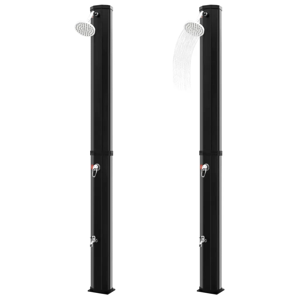 Doccia Solare da Giardino con Soffione e Rubinetto 35 L Nero cod mxl 44226