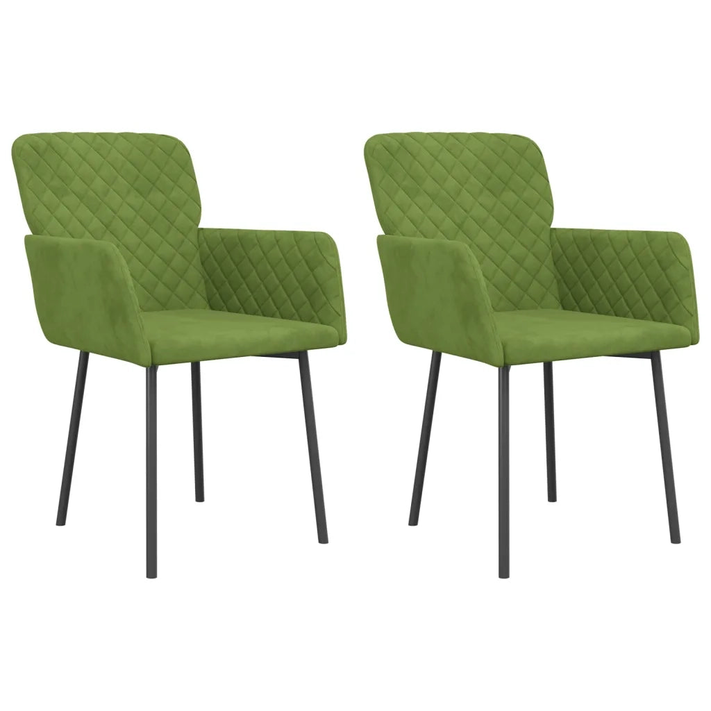 Sedie da Pranzo 2 pz Verde Chiaro in Velluto cod mxl 24419