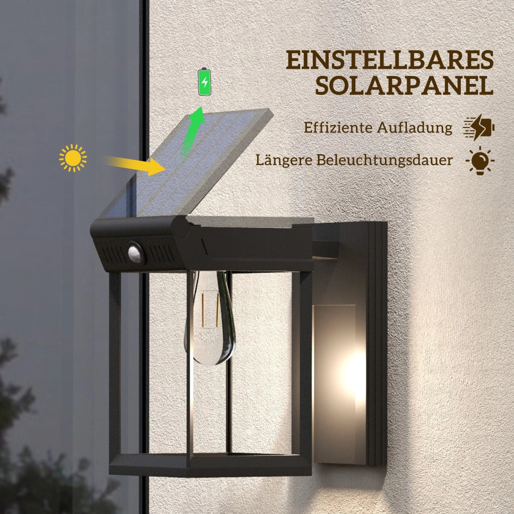 Lampada Solare da Esterno con Sensore di Movimento ¨C zephmum ¨C Nero 14x24x24 cm