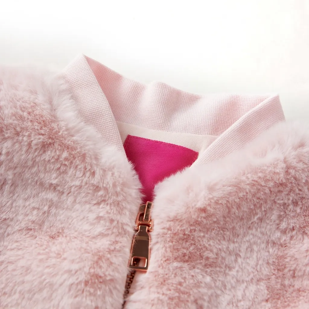 Giacca per Bambini in Pelliccia Sintetica Rosa 116 CFW1976523