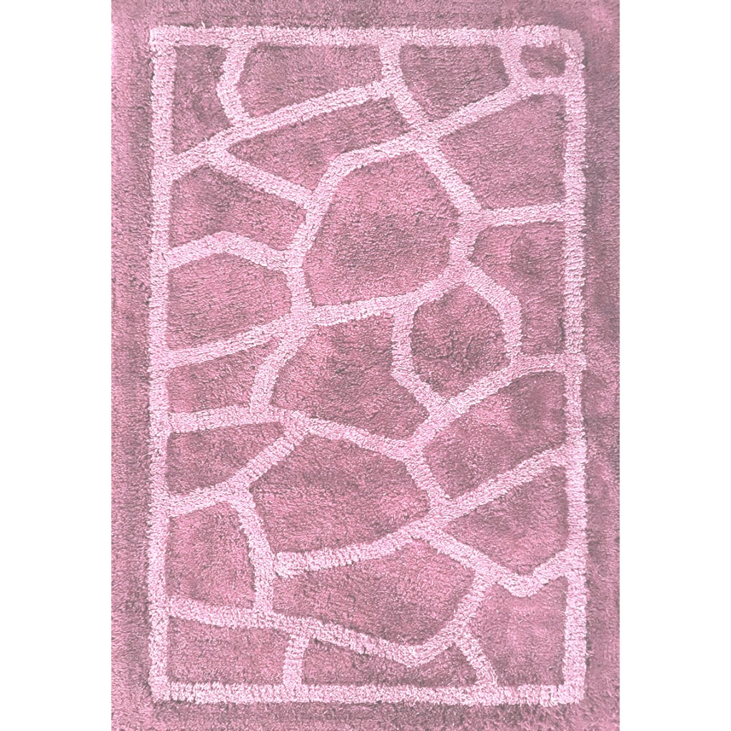 TAPPETO MOSAICO 55X110CM ROSA IN COTONE CON ANTISC