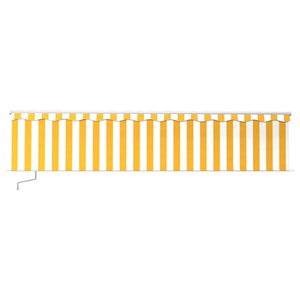 Tenda Sole Retrattile Manuale Parasole e LED 6x3m Gialla Bianca 3069363