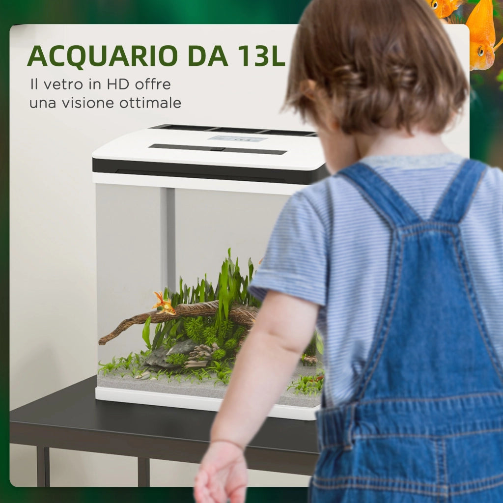 Acquario 13L LED Vetro HD ABS ¨C zephmum ¨C 29x20x30.5 cm