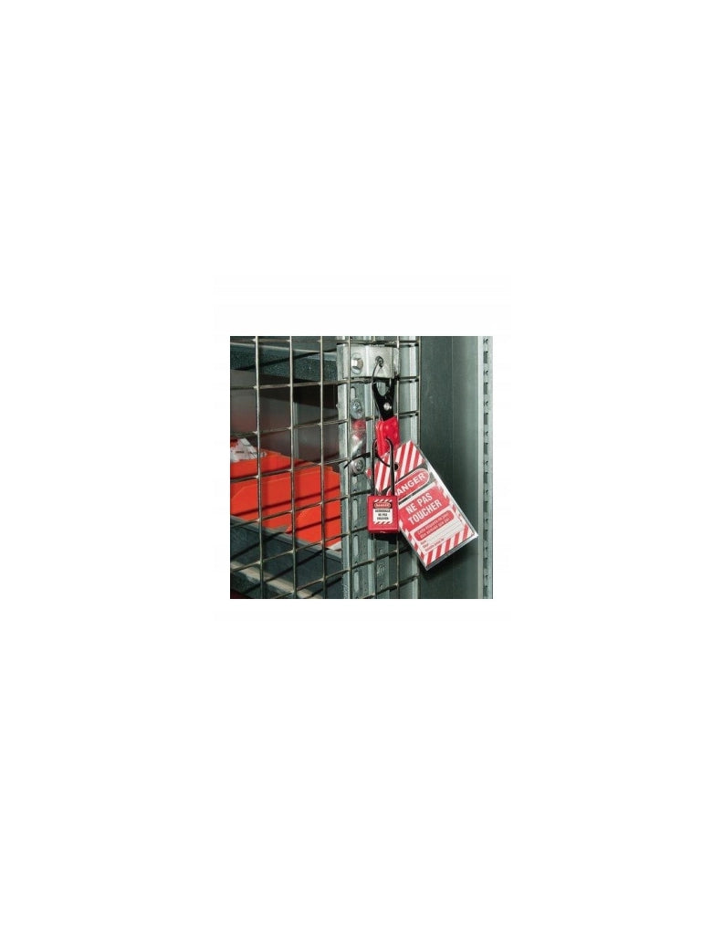 Lucchetto con arco in acciaio Ø 6 x 76 mm, rosso – THIRARD