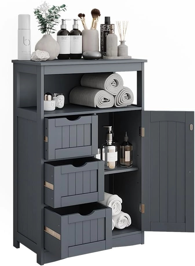 Mobiletto midi Bianco, Grigio, 56 x 86.5 cm