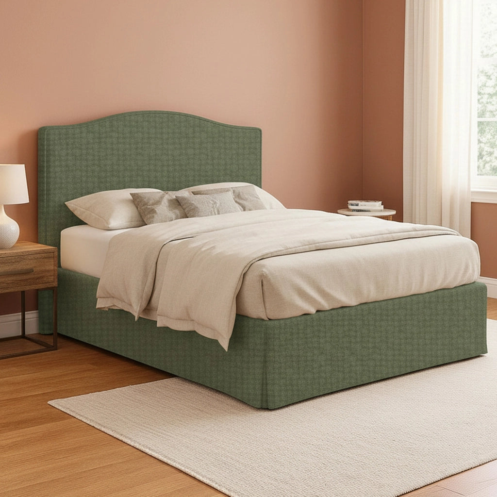 Runcorn, Letto Piazza e Mezza Sfoderabile Made in Italy, Verde