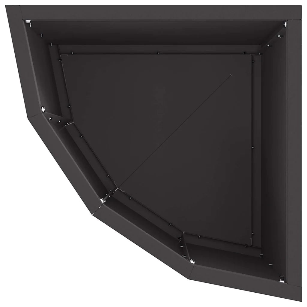 Vaso d'angolo Nero 30 x 30 x 35 cm Acciaio