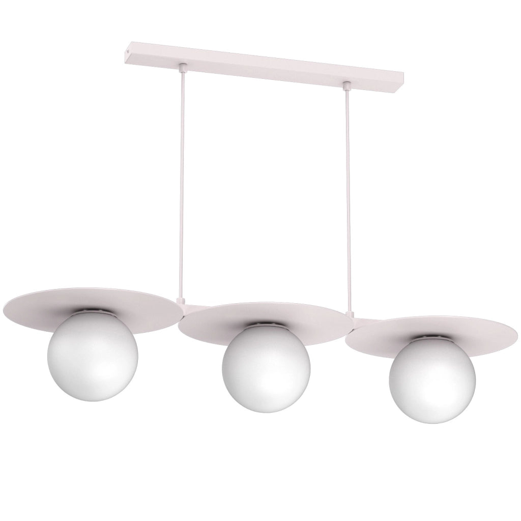 Lampada sospesa Flat 3xE27 cashmere sfere bianche Luminex