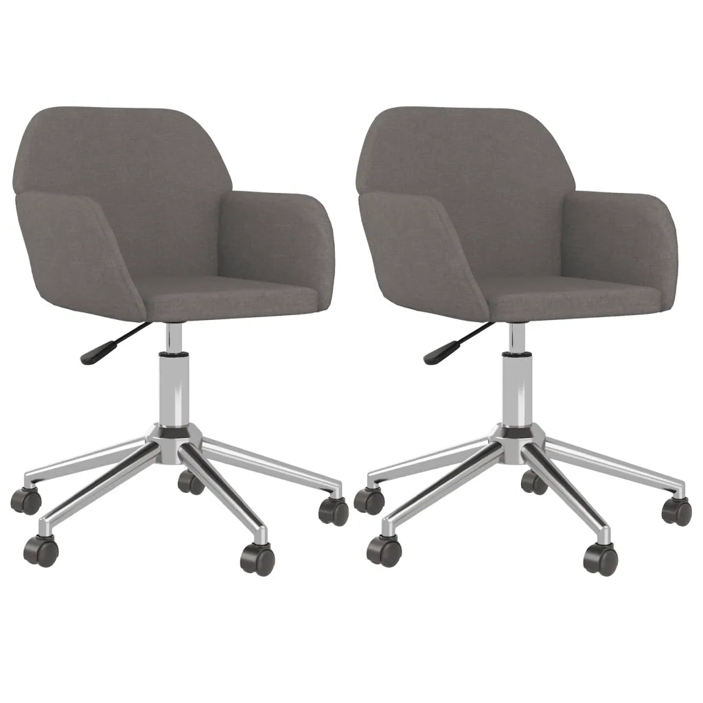 Sedie da Pranzo Girevoli 2 pz Grigio Scuro in Tessuto 3103087