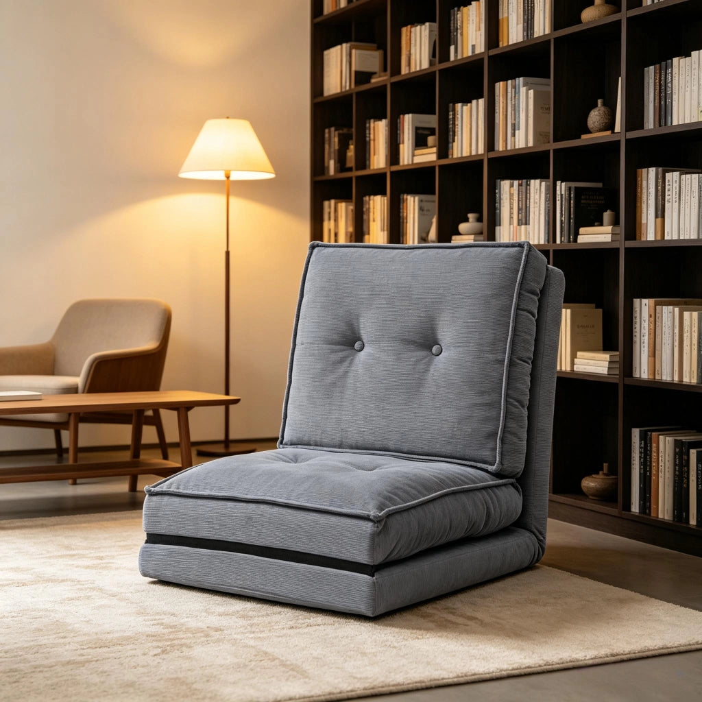 POLTRONA PIEGHEVOLE 59 cm Velluto Grigio