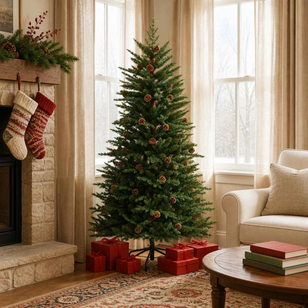 Albero di Natale Artificiale con Rami Pieghevoli 120 cm acciaio 42054501