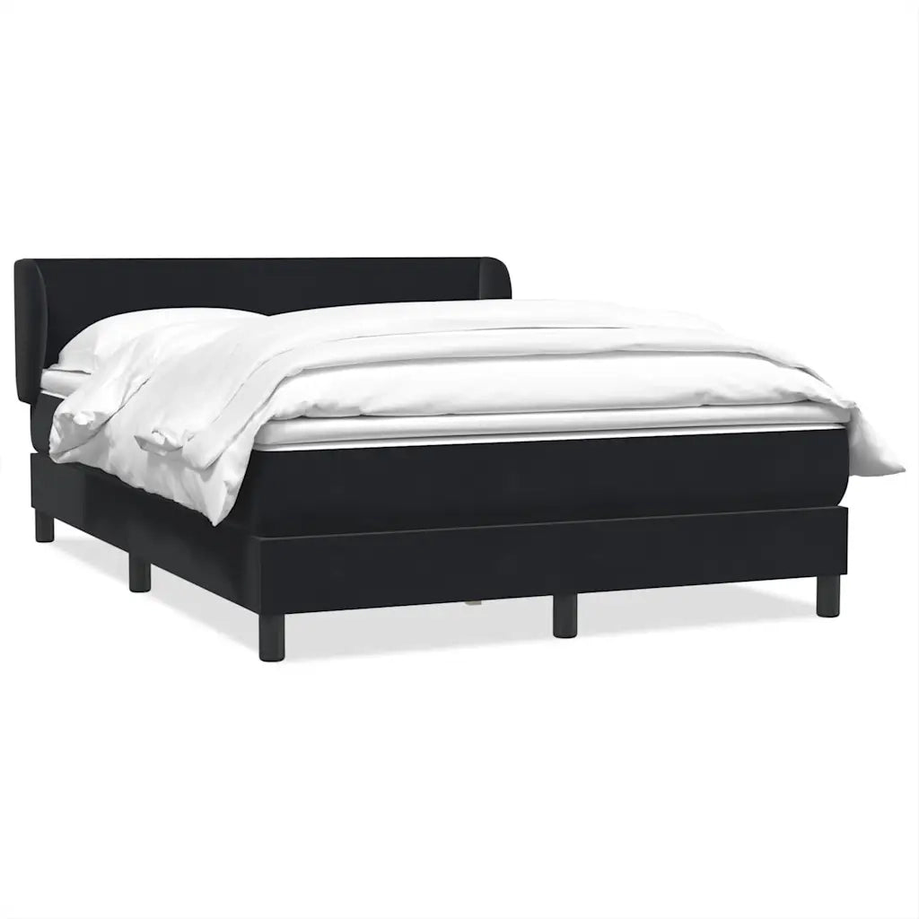 Giroletto a Molle con Materasso Nero 160x210 cm in Velluto 3317363