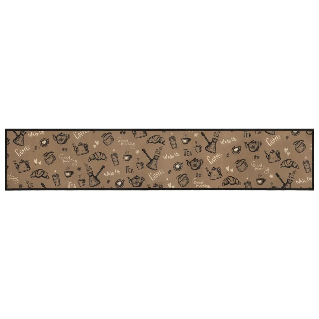 Tappeto da Cucina Lavabile Marrone Mattutino 60x300 cm Velluto