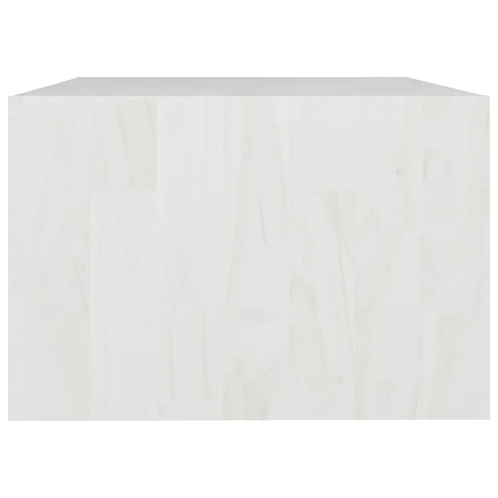 Tavolino da Salotto Bianco 75x50x33,5 cm Legno Massello di Pino 809907