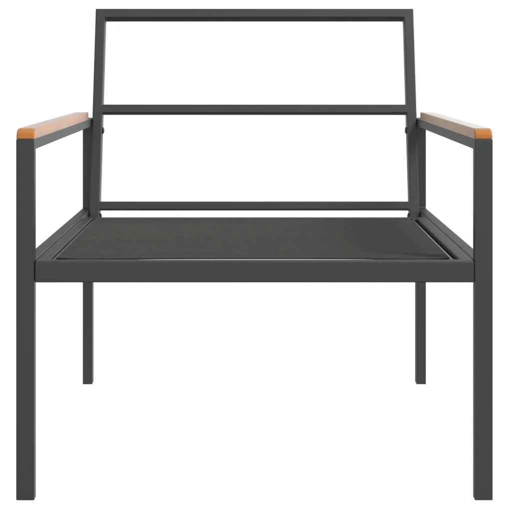Set Salotto da Giardino 4 pz | Set di Mobili da Esterno con Cuscini in Acciaio Antracite