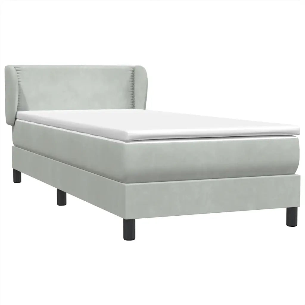 Giroletto a Molle con Materasso grigio chiaro 90x210 cm Velluto