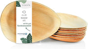 25 Borden in druppelvorm biologico degradabile servizio da tavola - servizio da festa compostabile - piatti ovali Ø 26 cm in legno di bambù