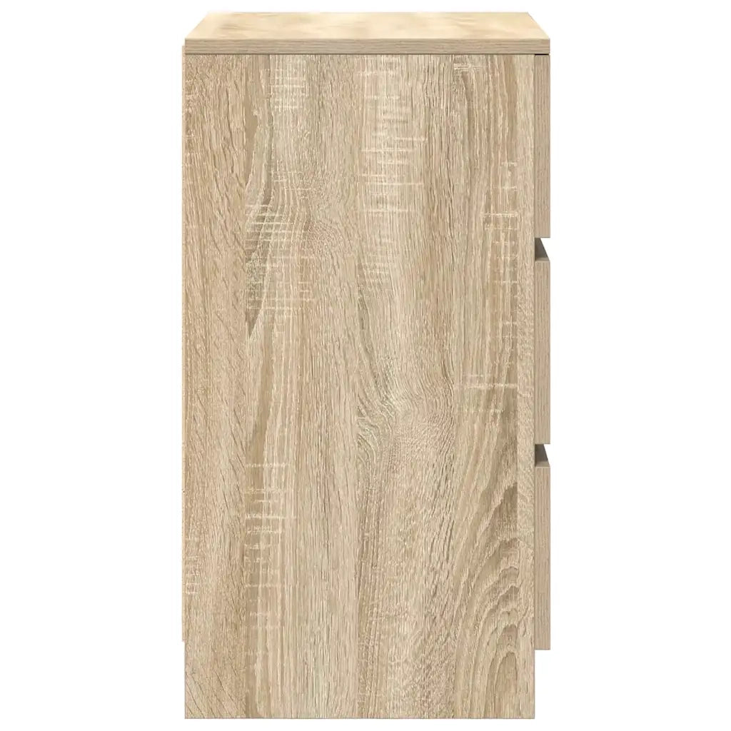 Comodino con 3 Cassetti Rovere Sonoma 39x35x65 cm 861341