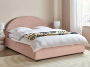 Letto contenitore rosa Boucle EU 140 x 200 cm Design minimalista retrò Ottomano