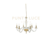 LAMPADARIO PAGANINI 6 LUCI CRISTALLO ORO ATTACCO E14 D.70CM