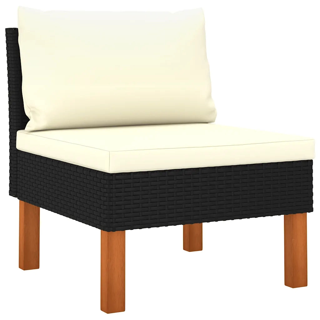 Poltrone Centrali 3 pz Polyrattan e Legno Massello di Eucalipto CFW9511754