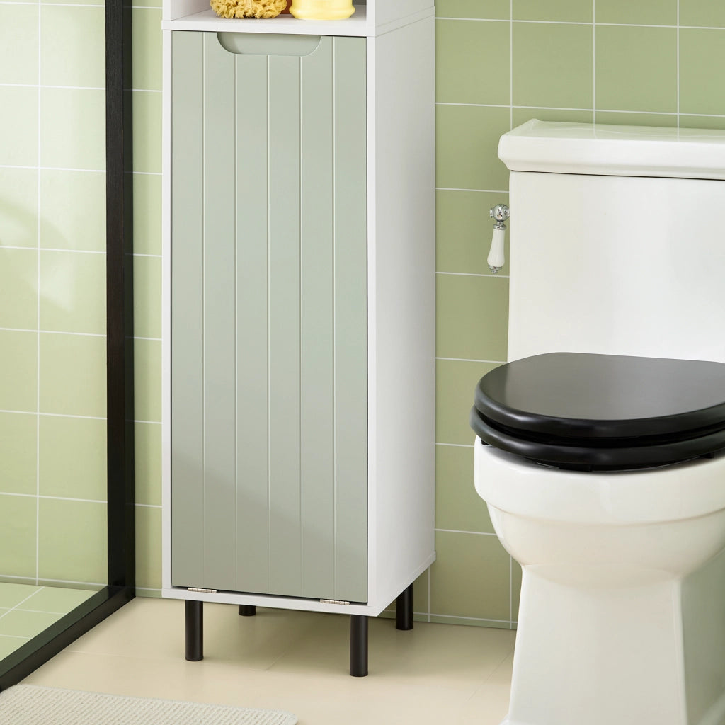 SoBuy Armadio Colonna salvaspazio Mobiletto salvaspazio Scaffale Alto Mobiletto Bagno Verde 31x30x167cm BZR137-GR