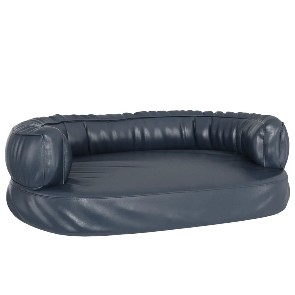 Letto Cani Ergonomico Gommapiuma Blu Scuro 75x53 cm Similpelle CFW1792114