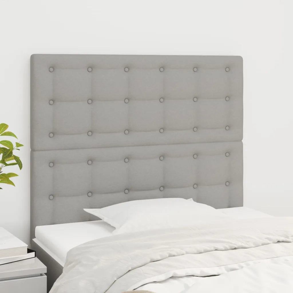 Testiera | Testata Grigio Chiaro 80x5x118/128 cm Tessuto