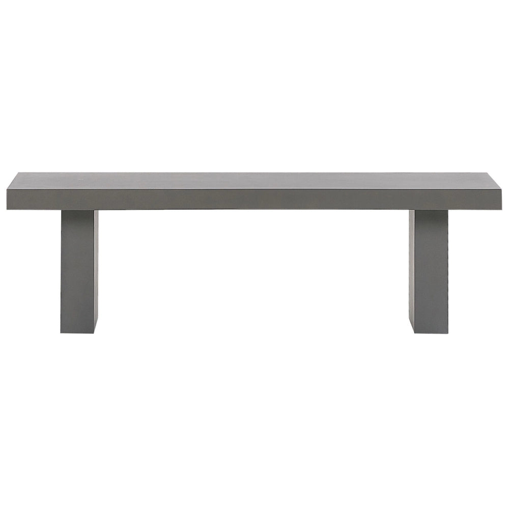 Set da pranzo da giardino Tavolo rettangolare in cemento grigio 2 panche 2 sgabelli 6 posti resistente all'acqua