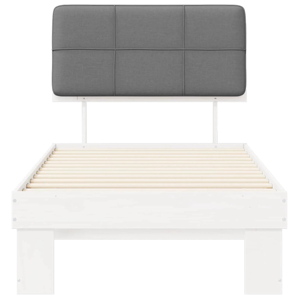 Letto con Testiera Rivestita Grigio chiaro 90 x 200 cm