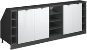 Set di mobili sottotetto Rion, Ondulazione bianca, 210 cm Set di 5 carcasse armadio profondità 60 cm, adatto per il salvaspazio sotto tetti spioventi