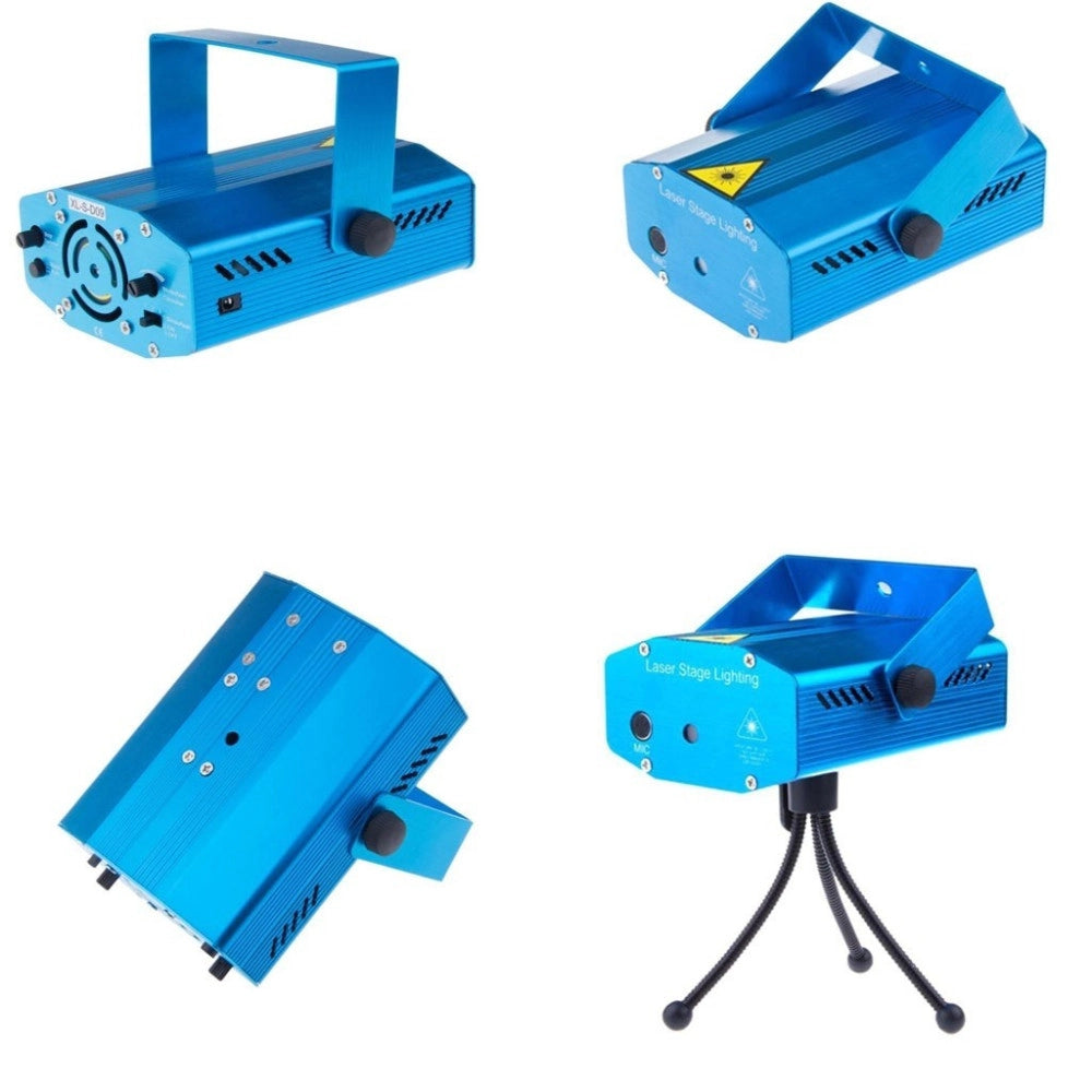 Trade Shop - Mini Proiettore Luce Luci Per Disco Discoteca Portatile Mini Dj Verde Rosso -