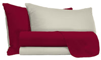 Set Lenzuola Singolo Sopra Sotto e Federe Doubleface Bordeaux/Panna