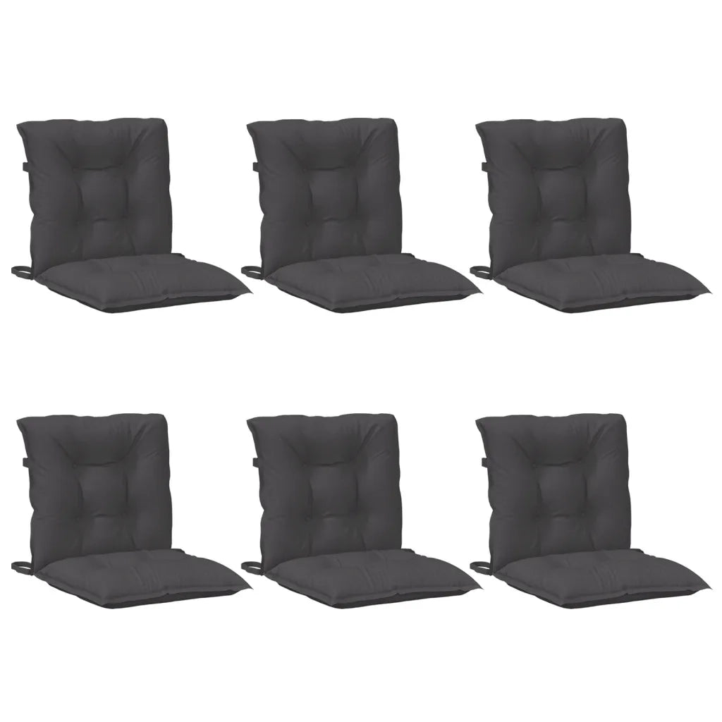 Cuscini Sedia Schiena Bassa 6 pz Antracite MÃ©lange 100x50x7 cm