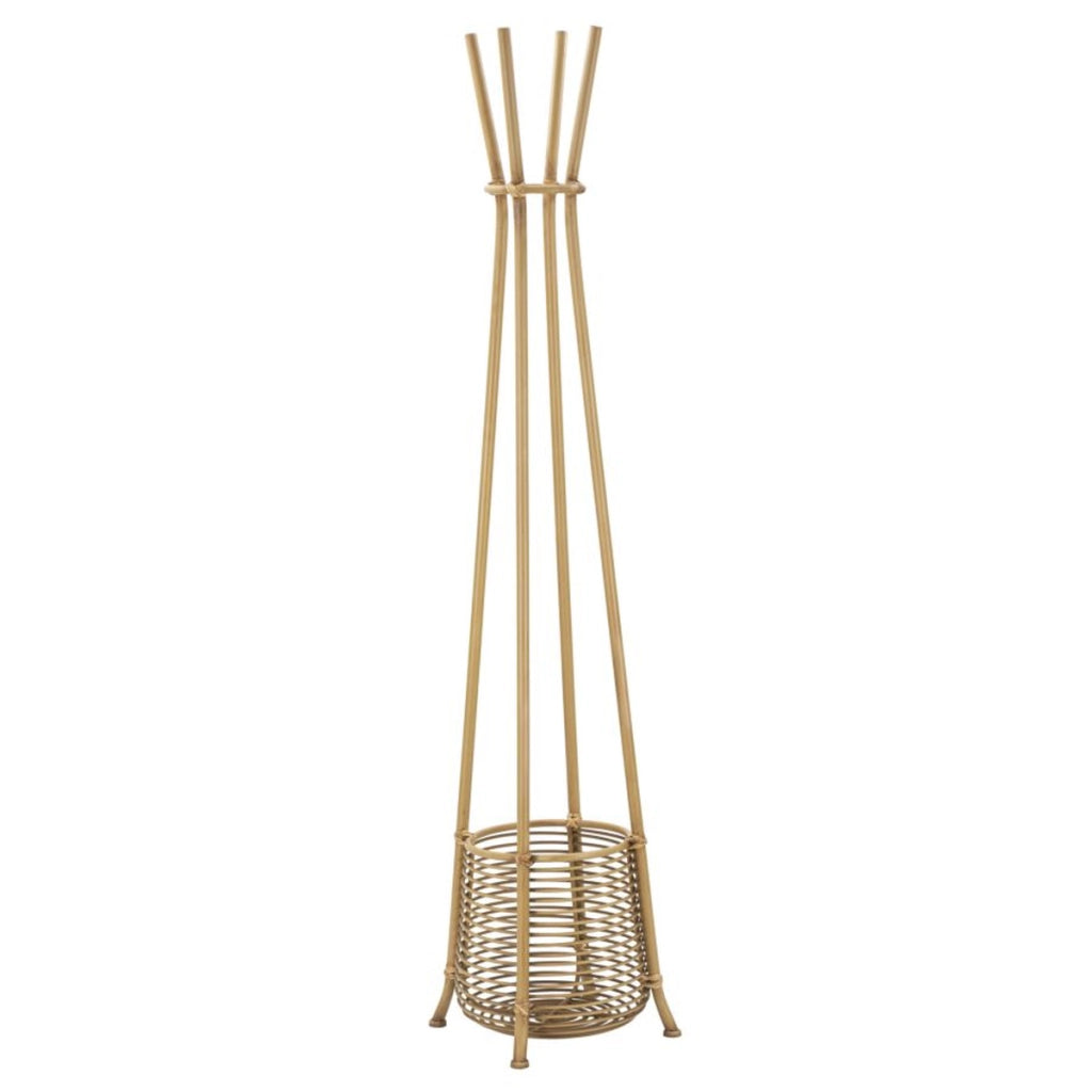 Appendiabiti porta-ombrelli Panama in ferro e rattan 49x49x175 cm