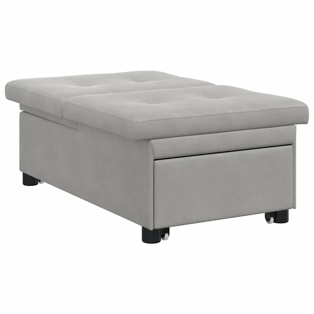 vidaXL Divano letto con cuscino Grigio chiaro 67 x 194 x 82 cm