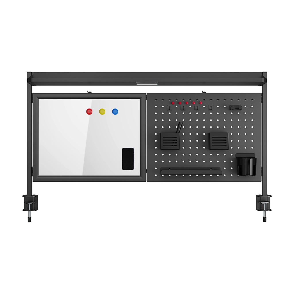 Organizzatore Virvik Pannello Forato da Scrivania con Morsetti 117 x 73 cm - Nero [en.casa]