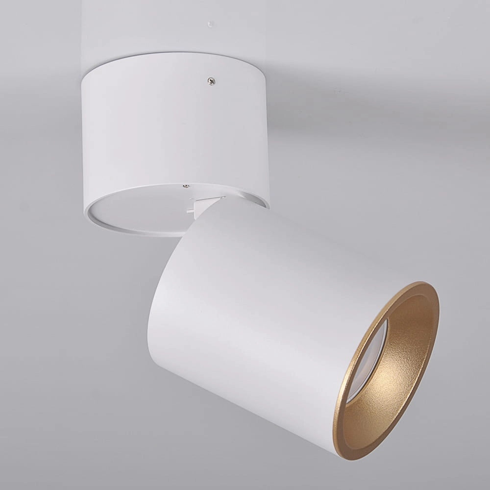 Faretto plafone orientabile GU10 bianco-oro Astra Polux