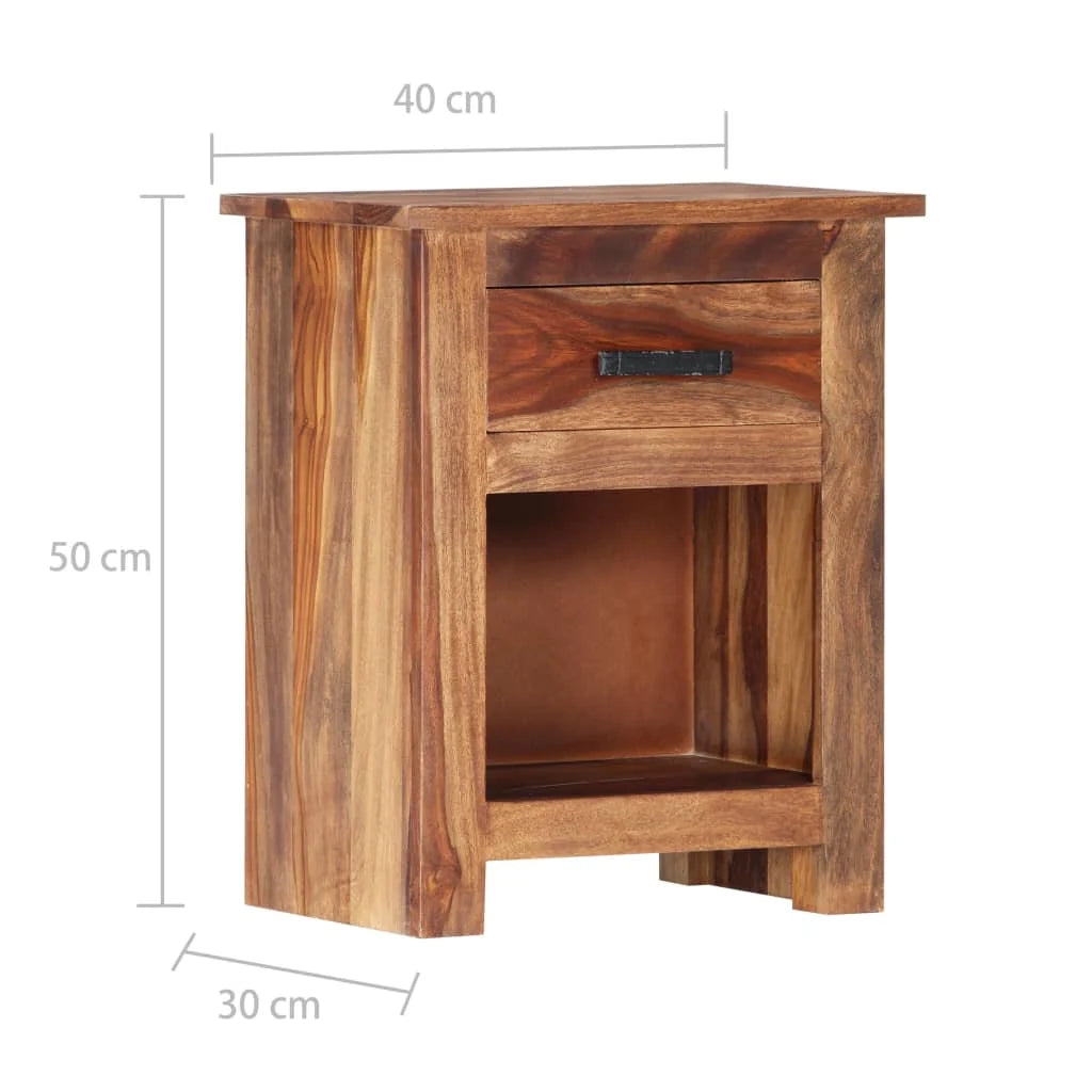 Comodino cassettiera mobile per camera da letto 40 x 30 x 50 cm legno massello di sheesham 1402149