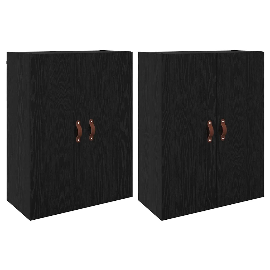 Mobiletto a muro 2 pcs Rovere Nero 69,5 x 34 x 90 cm
