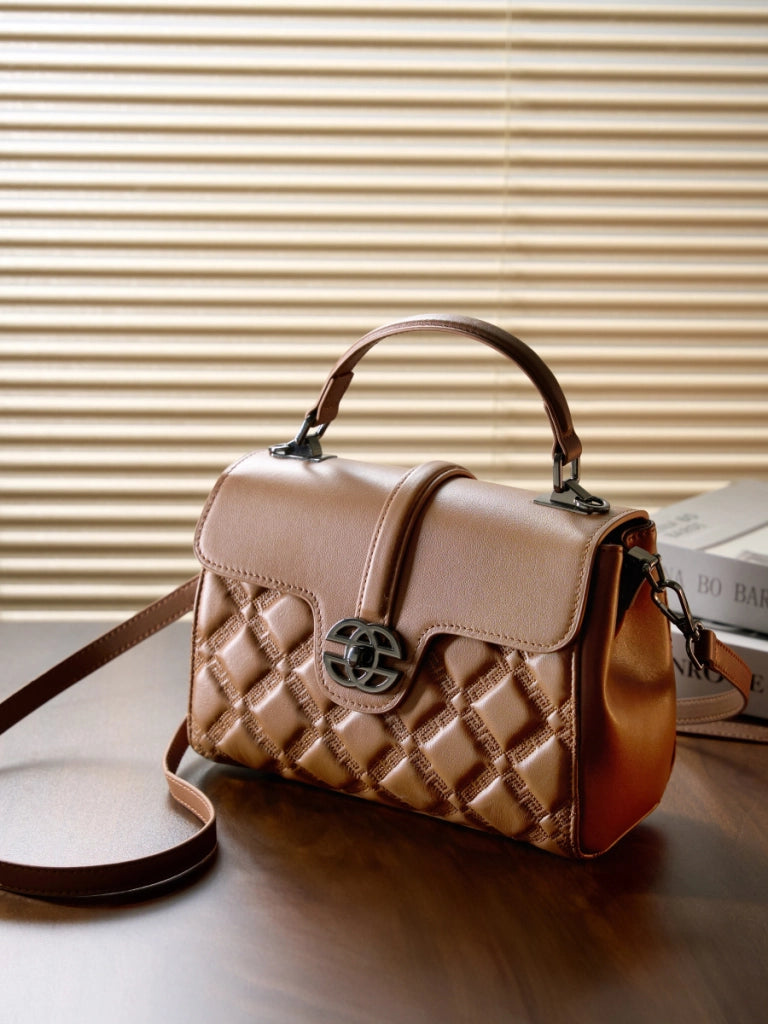 Borse a tracolla da donna in pelle, borsa a spalla da donna marrone