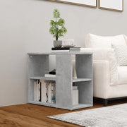 Side Table Concrete Grey 60x30x50 Cm Wood Material