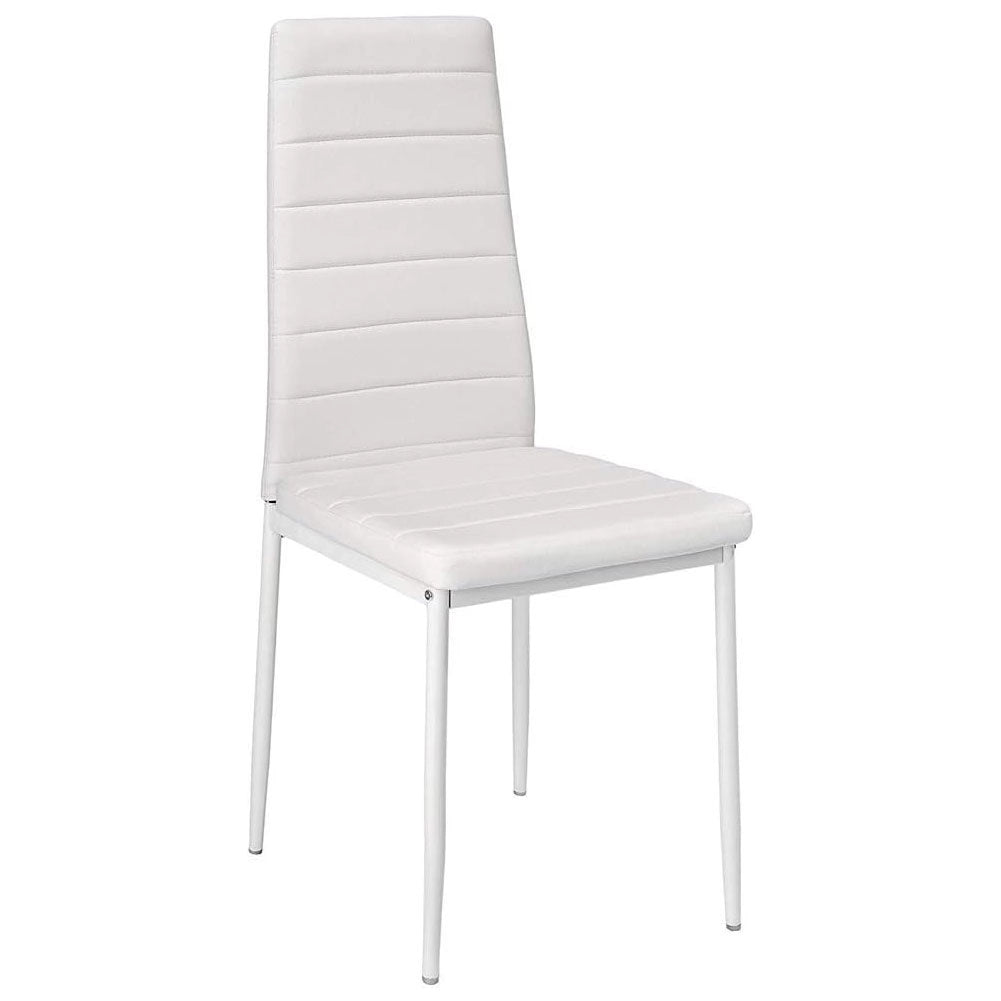Set 4 Sedie Moderne sala Pranzo Salotto Cucina Seduta Imbottita Ecopelle Bianco