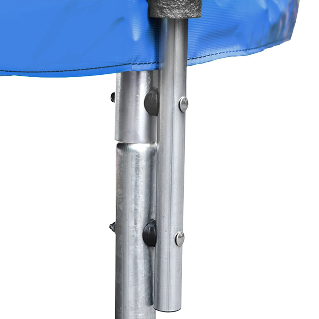Premium Pack Trampolino 245cm reversibile blu / verde CANBERRA + rete, scala, copertura e kit di ancoraggio