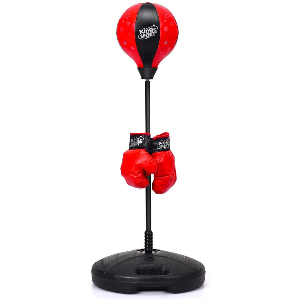 Sacco da boxe autoportante regolabile per bambini 81 x 43 cm base stabile riempito d'acqua 30 kg design moderno in PE nero 20_0020152